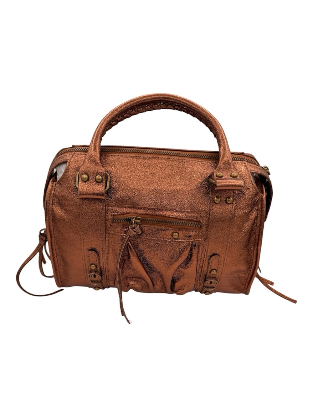 Lilium Firenze Metallic Bronze Leather Satchel